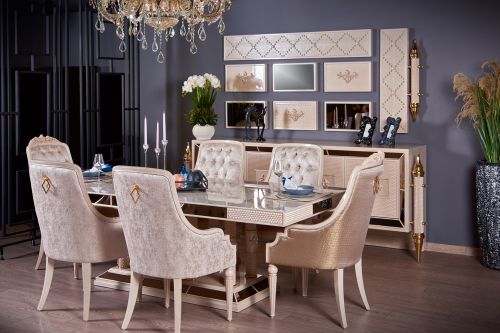 Art Istanbul Cream Dining Set | Celal Duman Furniture - MASKO